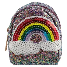 Купить Сумочка-рюкзачок на молнии с блестками Радуга (10см) (ПВХ бокс) — Фото №1