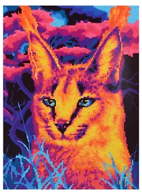Купить Алмазная мозаика (частичное заполнение) "Яркая рысь", 30 х 40 см — Фото №1