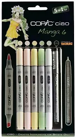 Купить Набор маркеров Copic Ciao "Манга 6", 5 цветов + мультилинер 0.3 мм — Фото №1