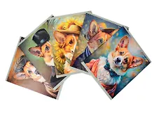 Купить Тетрадь 48л кл. "Великие корги" мел.картон, мат.ВД-лак, многоур.конгрев, выб.УФ-лак, ассорти — Фото №1