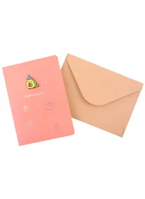 Купить Открытка со значком Котик-авокадо С Днем рождения! (15х11) (конверт) (картон, металл) — Фото №1