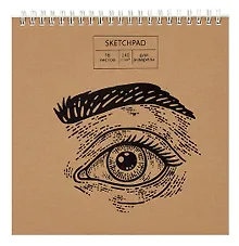 Купить Скетчбук 190*190 18л "Craft life. 1"  акварел. бумага, 240г/м2, крафт картон, тиснение фольгой, евроспираль — Фото №1