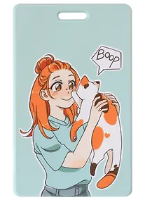 Купить Чехол для карточек Аниме Девушка с котом (цветная) (Сёдзе) — Фото №1