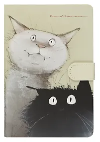 Купить Книга для записей А5 112л "Коты. Дуэт" с магнитной застежкой — Фото №1