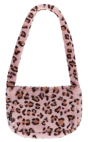 Купить Сумочка на молнии кросс-боди Леопардовый принт (розовая) (плюш) (30х20) (12-38092-202411-B30) — Фото №1