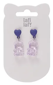 Купить Сережки Мармеладные мишки с сердечками (фиолетовые) (2шт) (пластик) (12-48782-202405-AC2) (Lafilaf) — Фото №1