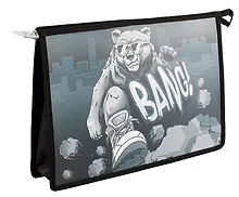 Купить Папка для тетрадей Феникс+, "Крутой гризли", А4, на молнии — Фото №1