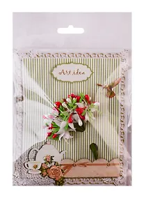 Купить Букетики 10 стеблей, с розовыми и белыми бусинками (готовые на подложке) — Фото №1