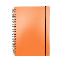 Купить Записная книжка А6 80л кл. "Favorite Color. Neon Orange" спираль, пласт.обл., резинка — Фото №1