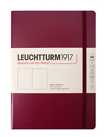 Купить Книга для записей A5, 125 листов, нелинованная "Classic", твердая обложка, красный портвейн, Leuchtturm1917 — Фото №1