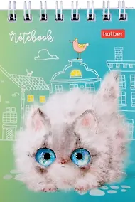 Купить Блокнот А7 40л кл. "Кошарики" мел.картон, гребень, 65г/м2, ассорти — Фото №1