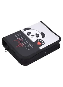 Купить Пенал 1 отделение "Panda" 20*14 см, молния, ткань, 2 откидные планки — Фото №1