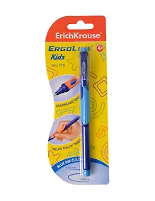 Купить Ручка шариковая синяя "ErgoLine Kids Stick&Grip Neon" 0,5мм, блистер, ErichKrause — Фото №1
