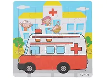 Купить Развивающая рамка Скорая помощь, дерево, 16 элементов — Фото №1