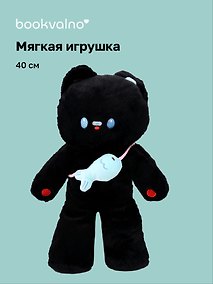 Купить Мягкая игрушка Котик (40см) (с сумкой) (черный) (12-202511-MN6-06) — Фото №1