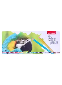 Купить Карандаши цветные 45цв  "Попугаи" металл. кор. — Фото №1