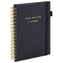 Купить Книга для записей А5 80л кл. "Calipso" черный, иск.кожа, резинка, гребень — Фото №1