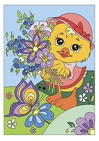 Купить Ркн-040 Картина по номерам Милая уточка (набор для творч.) (LORI) (5+) (коробка) — Фото №1