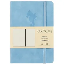 Купить Записная книжка А6+ 80л "Harmony. Голубой" иск.кожа, тв.переплет, термотиснение, ляссе, резинка, инд.уп. — Фото №1