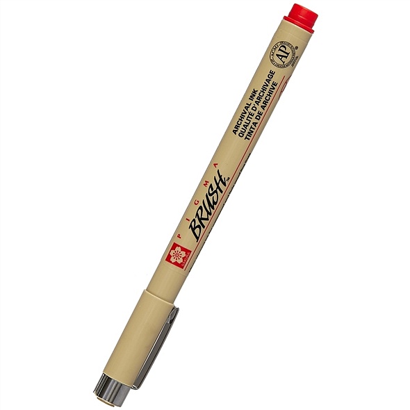 Ручка-кисточка капиллярная Pigma Brush Красный, Sakura - фото 1
