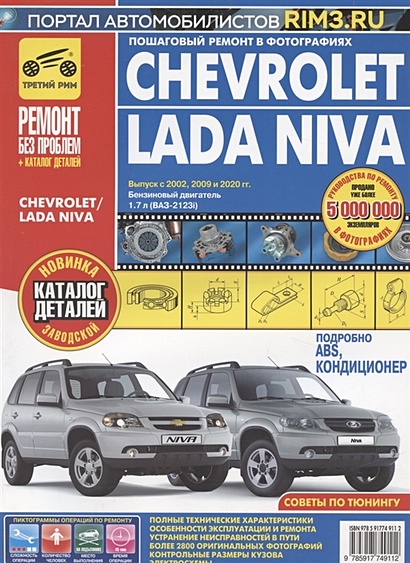 Chevrolet / Lada Niva. Выпуск с 2002, 2009 и 2020 гг. Бензиновый двигатель 1.7 л (ВАЗ-2123i). Руководство по эксплуатации, техническому обслуживанию и ремонту - фото 1