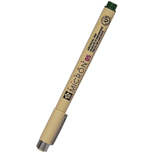 Ручка капиллярная Pigma Micron 0.45мм Хаки, Sakura - фото 1
