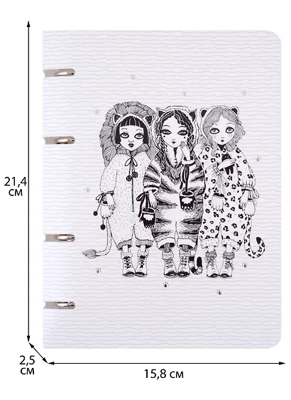 Тетрадь на кольцах в клетку Listoff, "Милашки", 100 листов - фото 2