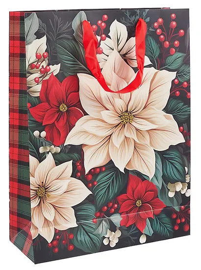 Пакет А3 32*42*11,5 "Зимние цветы" НГ, бум.мат.ламинат - фото 2