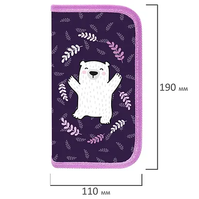 Пенал 2 отделения "Happy bear" 19*11 см - фото 5