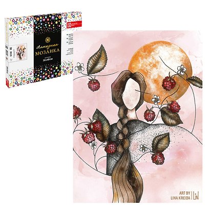 Набор для творчества Феникс+. Алмазная мозаика «Малина by Lina Kreida», 30 х 40 см, 24 цвета, на подрамнике - фото 1
