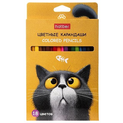 Карандаши цветные «Пушистый философ», Hatber, 18 цветов - фото 1
