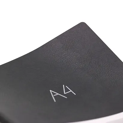 Книга для записей А4 80л лин. "Format" черн.иск.кожа, интегр.переплет, тиснение фольгой, скругл.углы, инд.уп. - фото 4