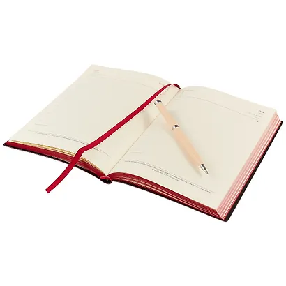 Ежедневник Escalada «Травертин», красный, 160 листов, недатированный, А5 - фото 4