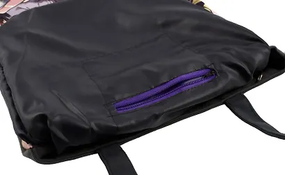 Сумка-шоппер на молнии Аниме Девушка с котенком (38х35) (текстиль, флис) Bookvalno - фото 6