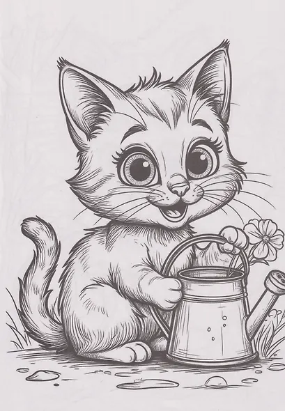 Раскраска. Милые котики - фото 2