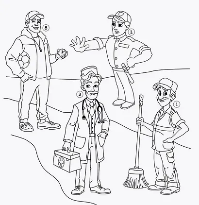 Кроссворды о профессиях. Раскраска-кроссворд - фото 3