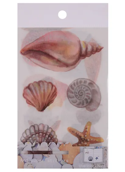 Наклейки PVC, бумага Shell, 4 шт - фото 1