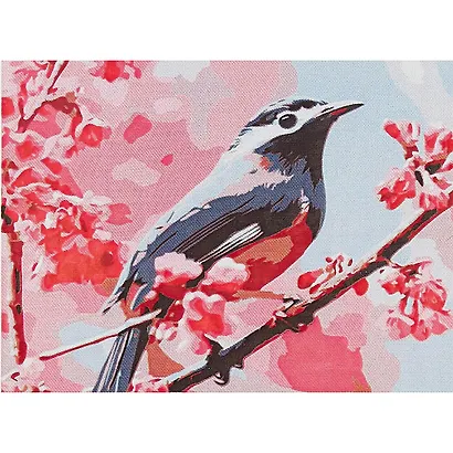Холст с красками по номерам Птица на цветущей ветке (HS215) (22х30см) (14цв) (Рыжий Кот) (3+) (коробка) - фото 1