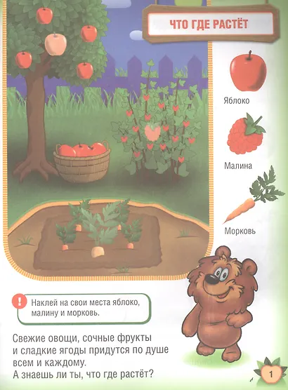 Фрукты и Овощи. (Обучающая Книжка с Наклейками). - фото 3
