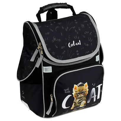 Ранец "Cat on black" 1 отделение 37*28*21см, 3 кармана, анатомическая спинка - фото 1
