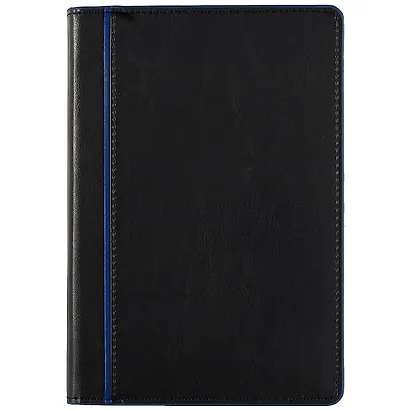 Ежедневник недат. А5 160л "Сариф" черный, кожзам, тв.переплет, карман для моб.тлф, тонир.блок, ляссе - фото 1