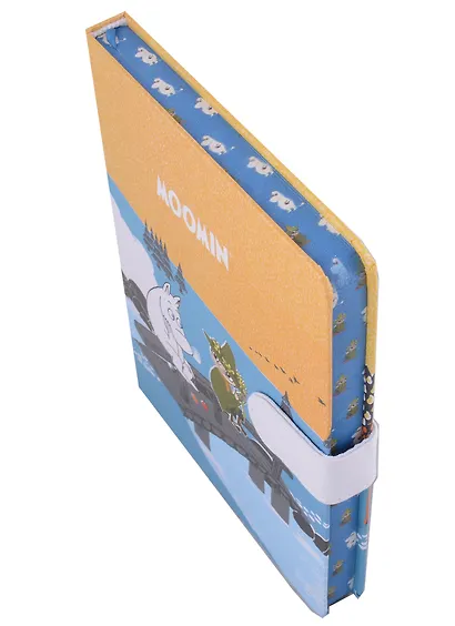 Блокнот с магнитной застежкой Moomin "Муми-тролль и Снусмумрик на мосту", 256 страниц, 13х19 - фото 2