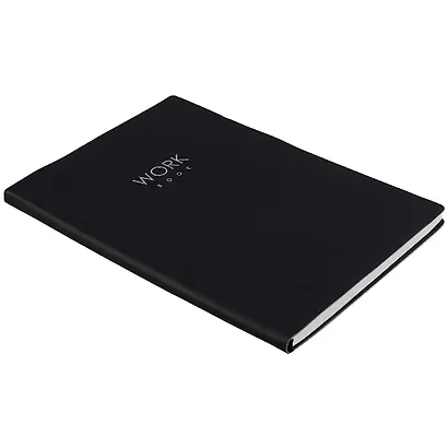 Книга для записей А5 80л лин. "Work book. No 1" иск.кожа, инт.переплет, тиснение фольгой, инд.уп. - фото 2