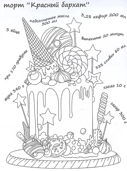 Вкусная раскраска "Сладости и торты" - фото 2