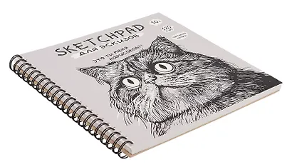 Скетчбук 190*190 30л "Кот" 120г/м2, мел.картон, выб.лак, евроспираль - фото 2