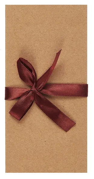 Подарочная коробка для денег с бантом, крафт, коричневый - фото 1