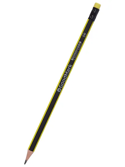 Карандаши ч/гр 48шт с ластиком "Neon" полоски, трехгранные, ассорти, GoodMark - фото 11