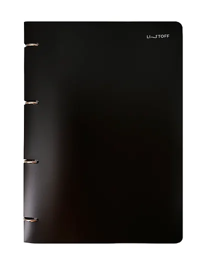 Тетрадь А4 80л кл. "Onyx" на кольцах, смен.блок, пласт.обл. - фото 1