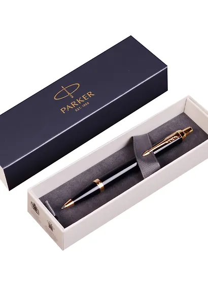 Ручка подарочная шариковая синяя, IM Black CT, Parker - фото 7