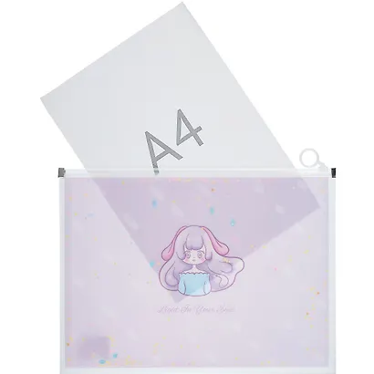 Папка на молнии А4 "Девочка" пластик, с расширением, сыпуч.блестки, ассорти - фото 2